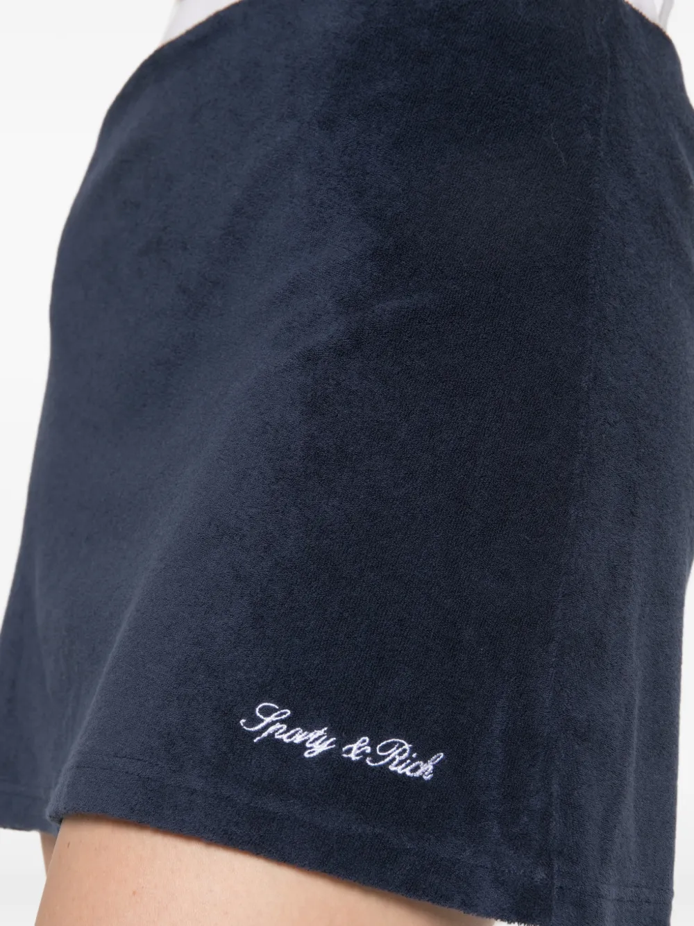 Sporty & Rich Mini-rok met geborduurd logo en badstof Blauw