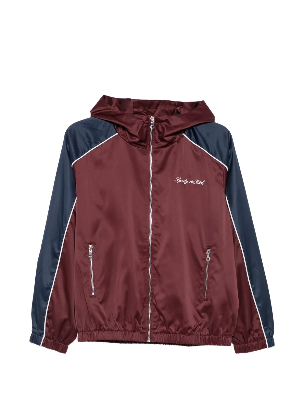 Sporty & Rich logo-embroidered hooded jacket - Rosso