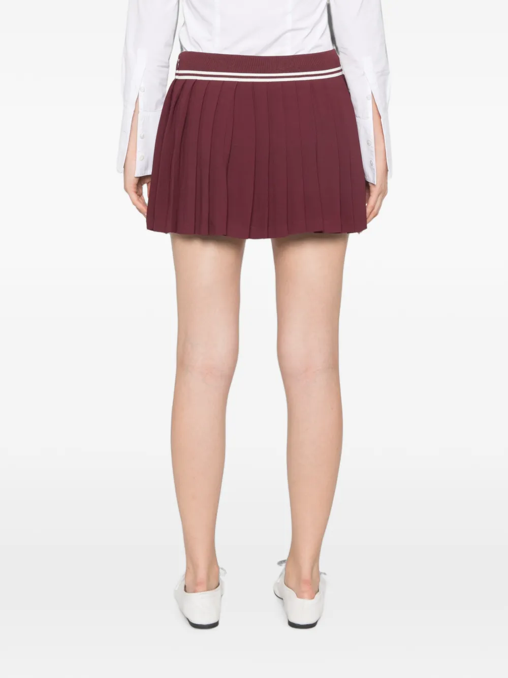 Sporty & Rich Abigail mini-plooirok met geborduurd logo Rood