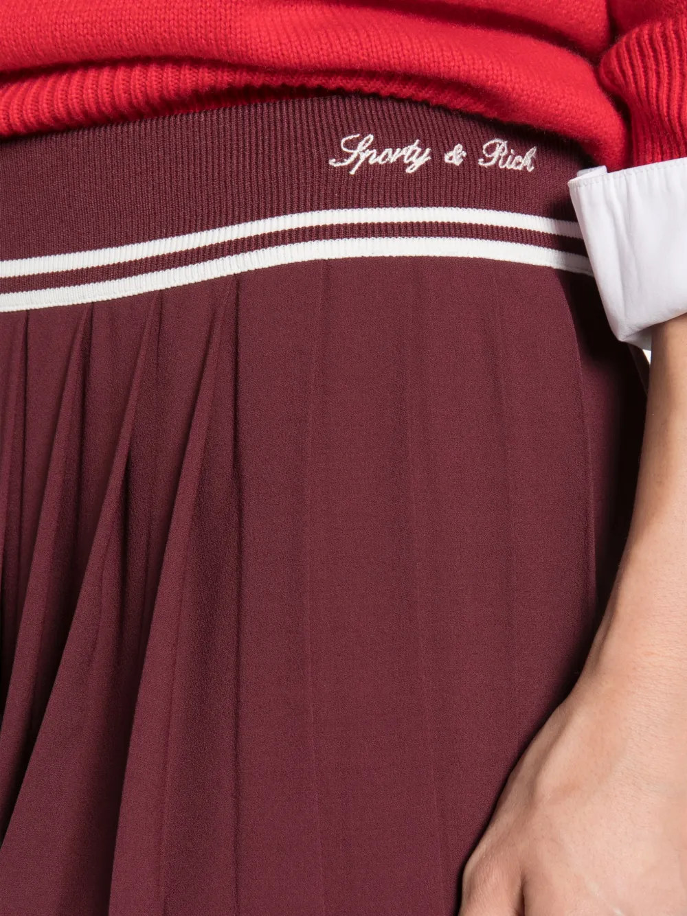 Sporty & Rich Abigail mini-plooirok met geborduurd logo Rood