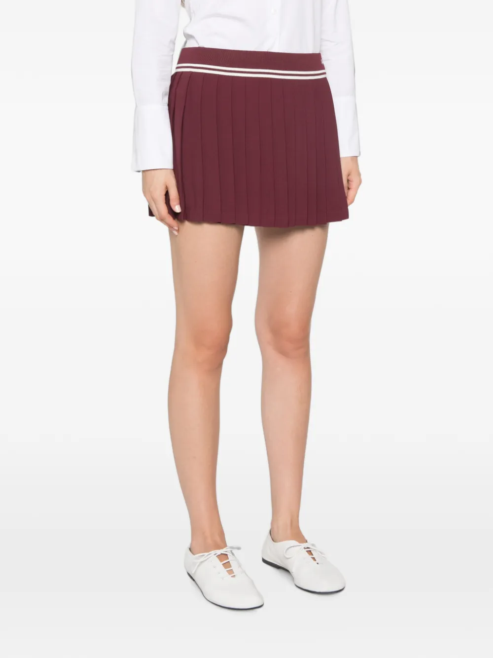 Sporty & Rich Abigail mini-plooirok met geborduurd logo Rood