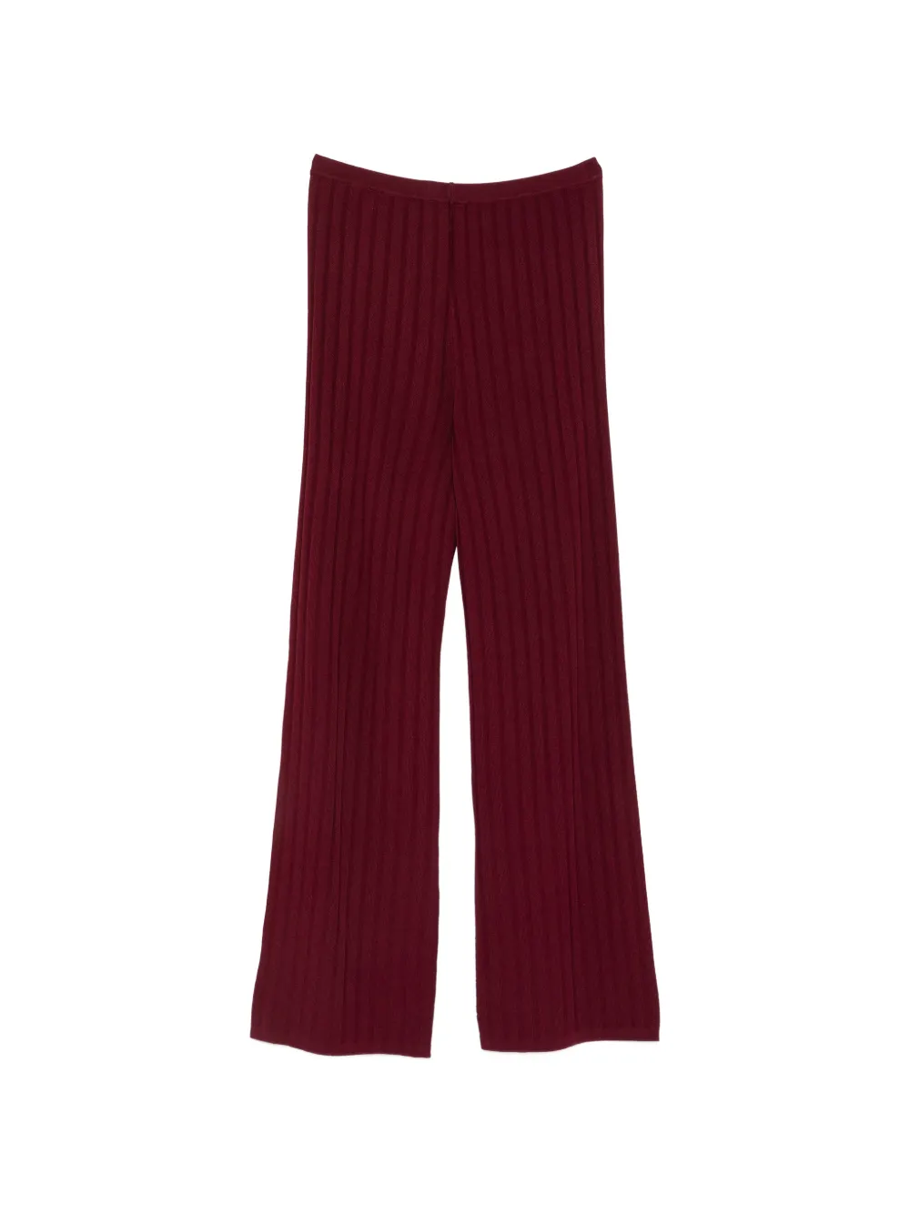 Sporty & Rich Ribgebreide palazzo broek Rood