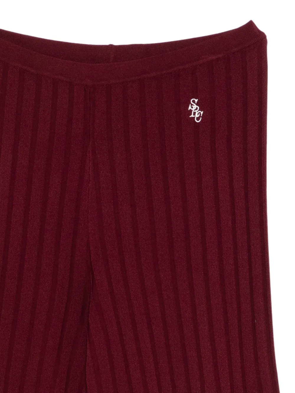 Sporty & Rich Ribgebreide palazzo broek Rood
