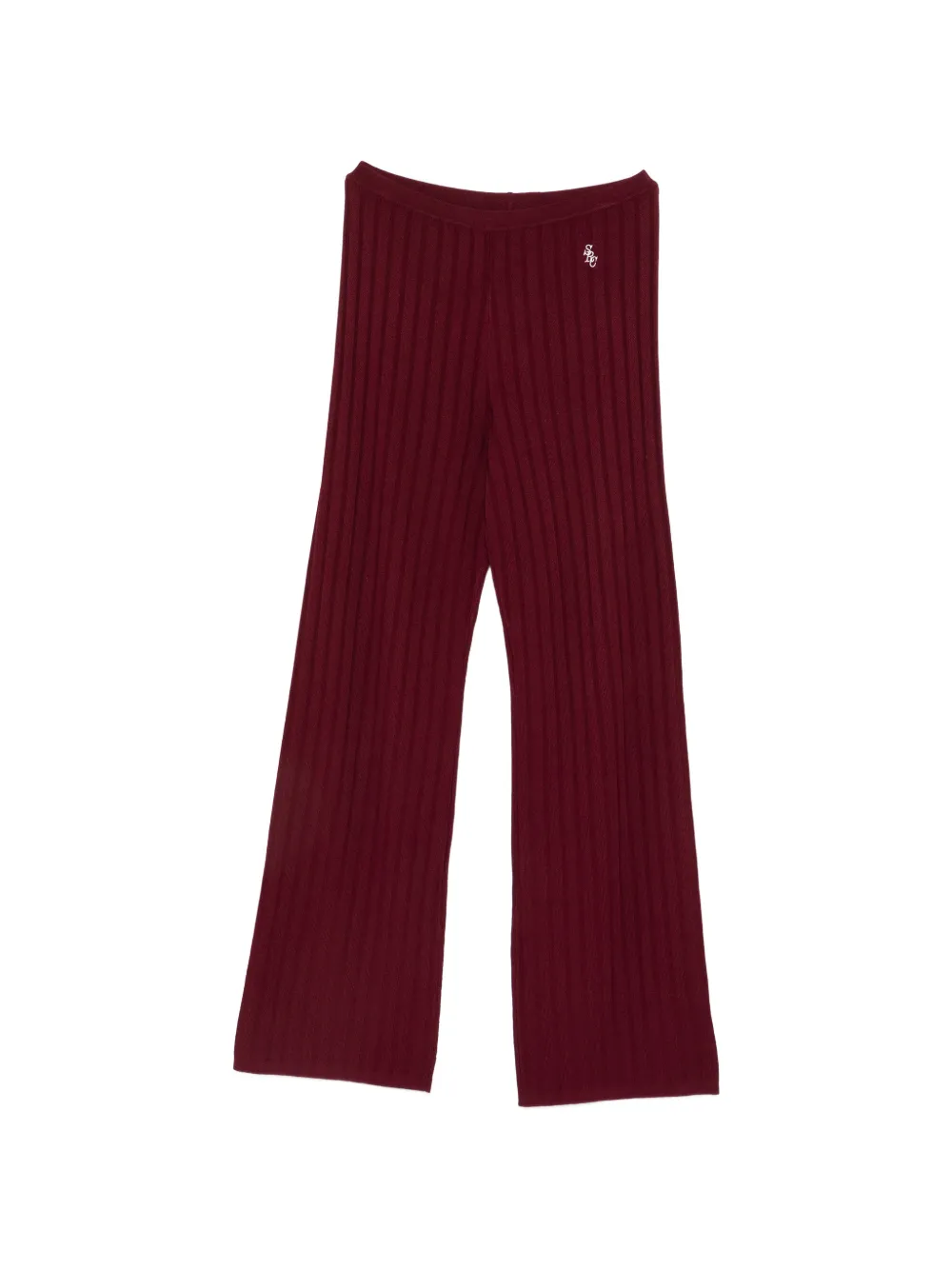 Sporty & Rich ribbed-knit palazzo pants - Rosso