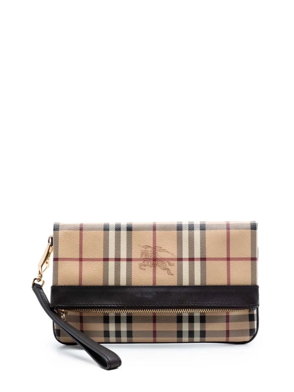 Burberry Pre-Owned 2000-2017 Haymarket Check Coated Canvas Adeline Fold over clutch bag - Neutrals