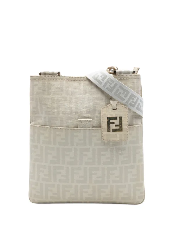 Fendi Pre-owned 2000-2010 Zucca Spalmati Crossbody Bag in Neutrals
