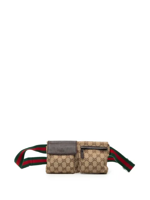 Gucci Pre-Owned 2000-2015 GG Canvas Web Double Pocket belt bag