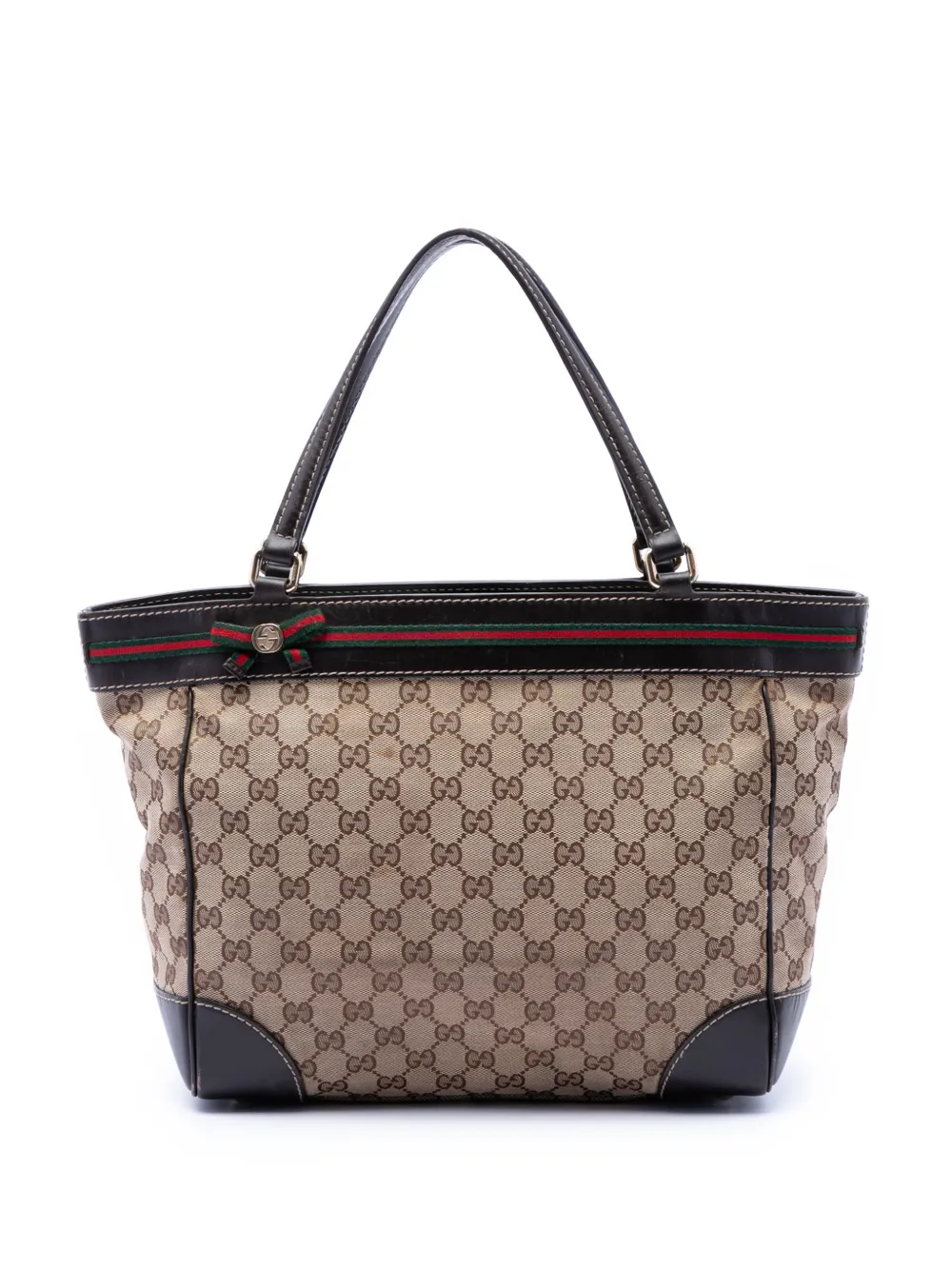 Gucci Pre-Owned 2016-2026 GG Canvas Web Mayfair tote bag - Nude