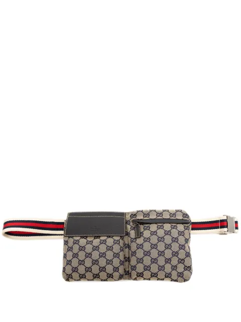 Gucci Pre-Owned 2000-2015 GG Canvas Web Double Pocket belt bag