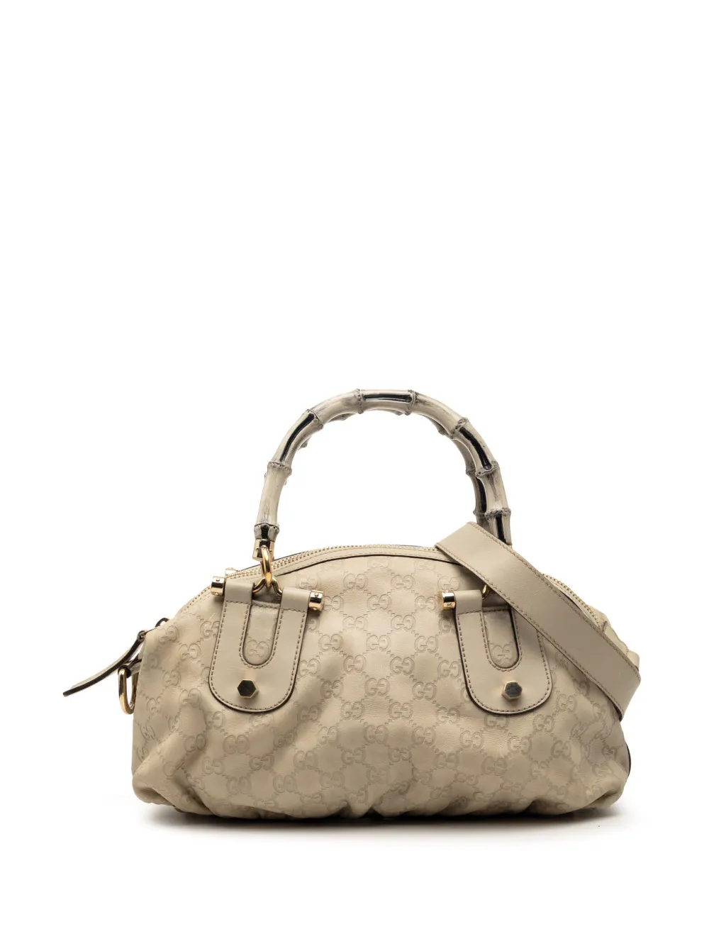 Gucci Pre-Owned 2000-2015 Guccissima Bamboo Dialux Pop satchel - Toni neutri