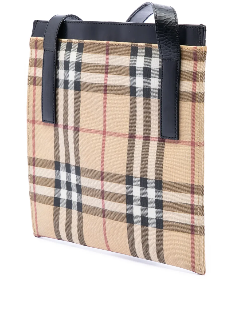  Burberry Pre-owned Borsa A Tracolla In Tela Cerata Con Motivo House Check In Tela 2000-2017 - Toni Neutri 
