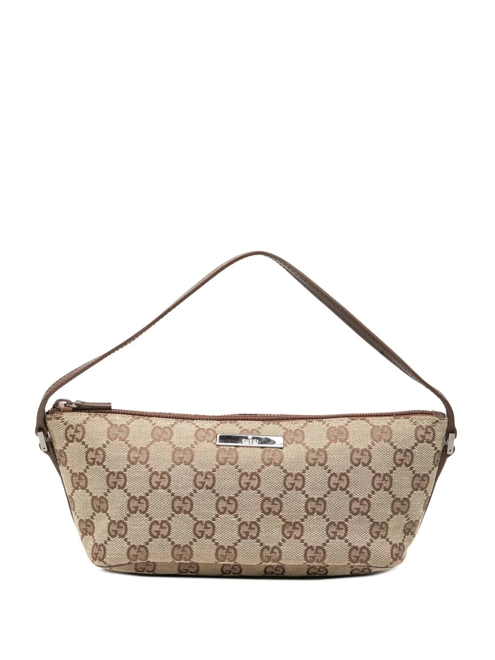 Pre-owned Gucci 2000-2015 Gg Canvas Boat Shoulder Bag In Neutral