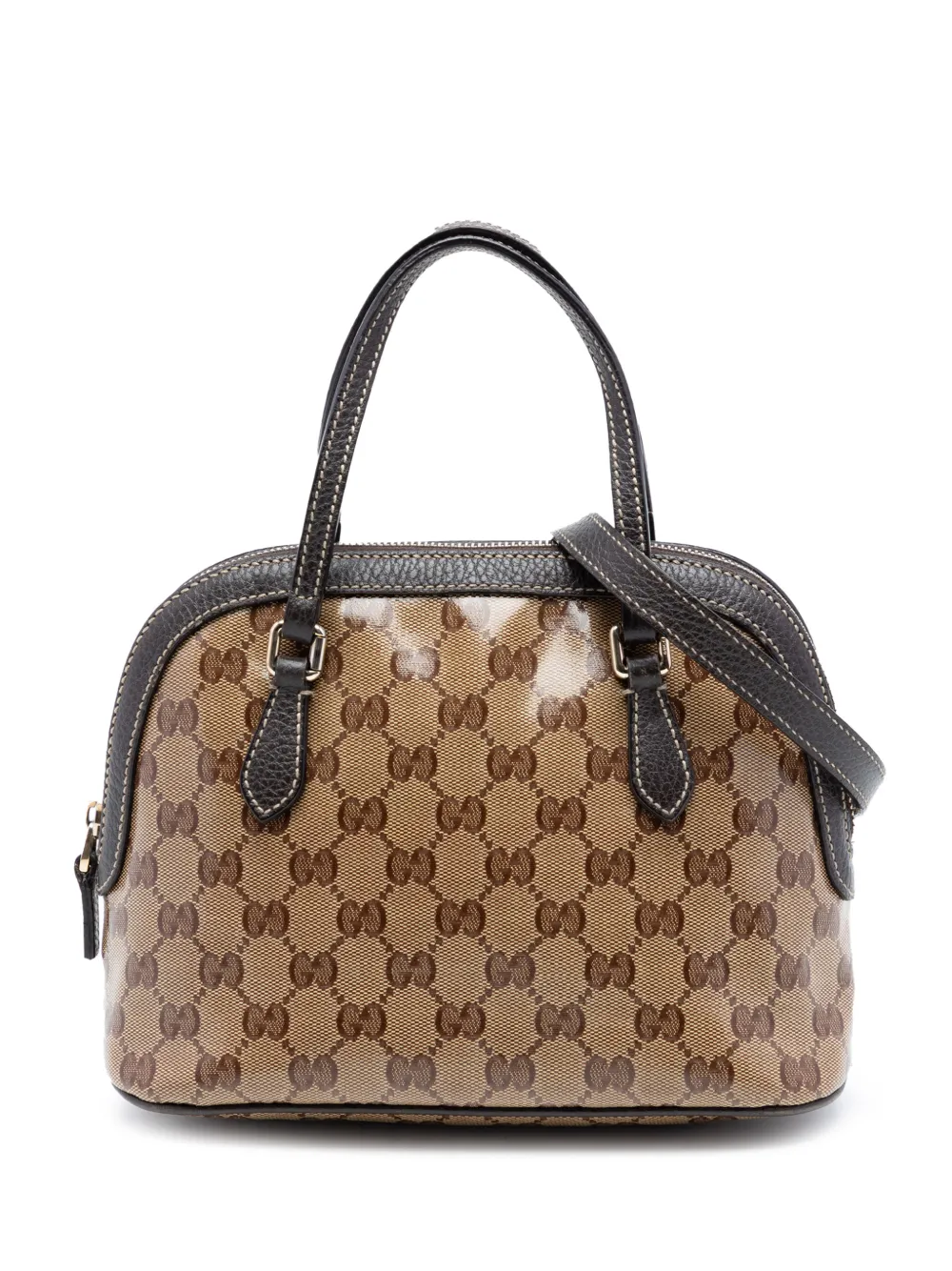 Pre-owned Gucci 2016-2026 Mini Gg Crystal Dome Satchel In Neutral