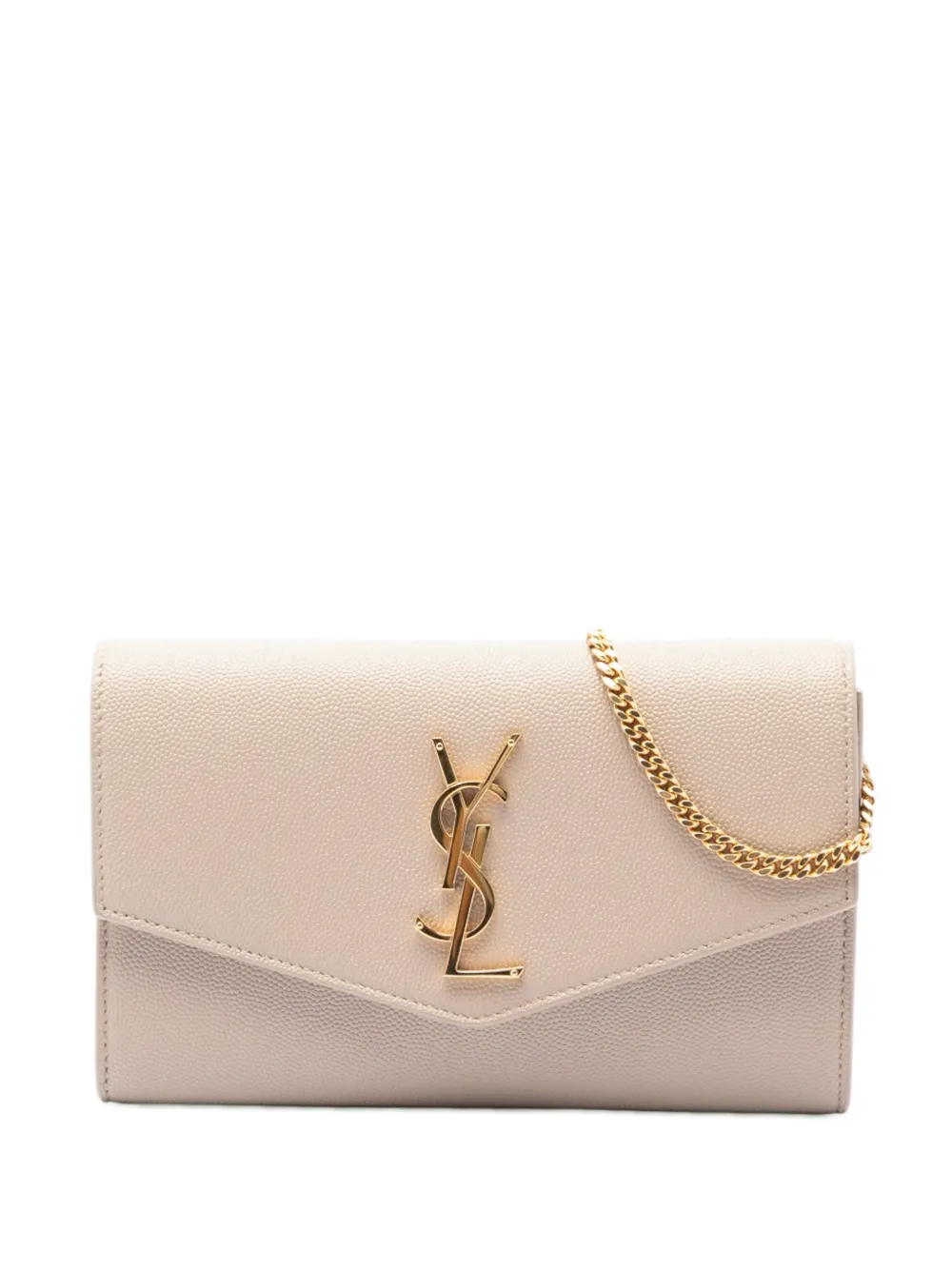 Saint Laurent Pre-Owned 2013-2026 Grain De Poudre Uptown Chain Wallet crossbody bag - Toni neutri