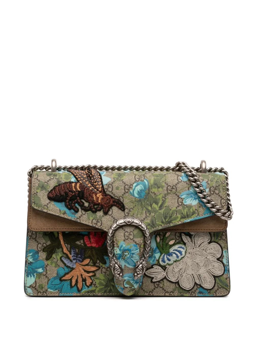 Gucci Pre-Owned 2016-2026 Medium GG Supreme Blooms and Bee Dionysus shoulder bag - Toni neutri