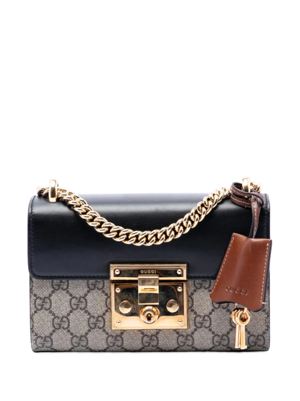 Gucci Pre-Owned 2016-2026 Small GG Supreme Padlock crossbody bag - Toni neutri