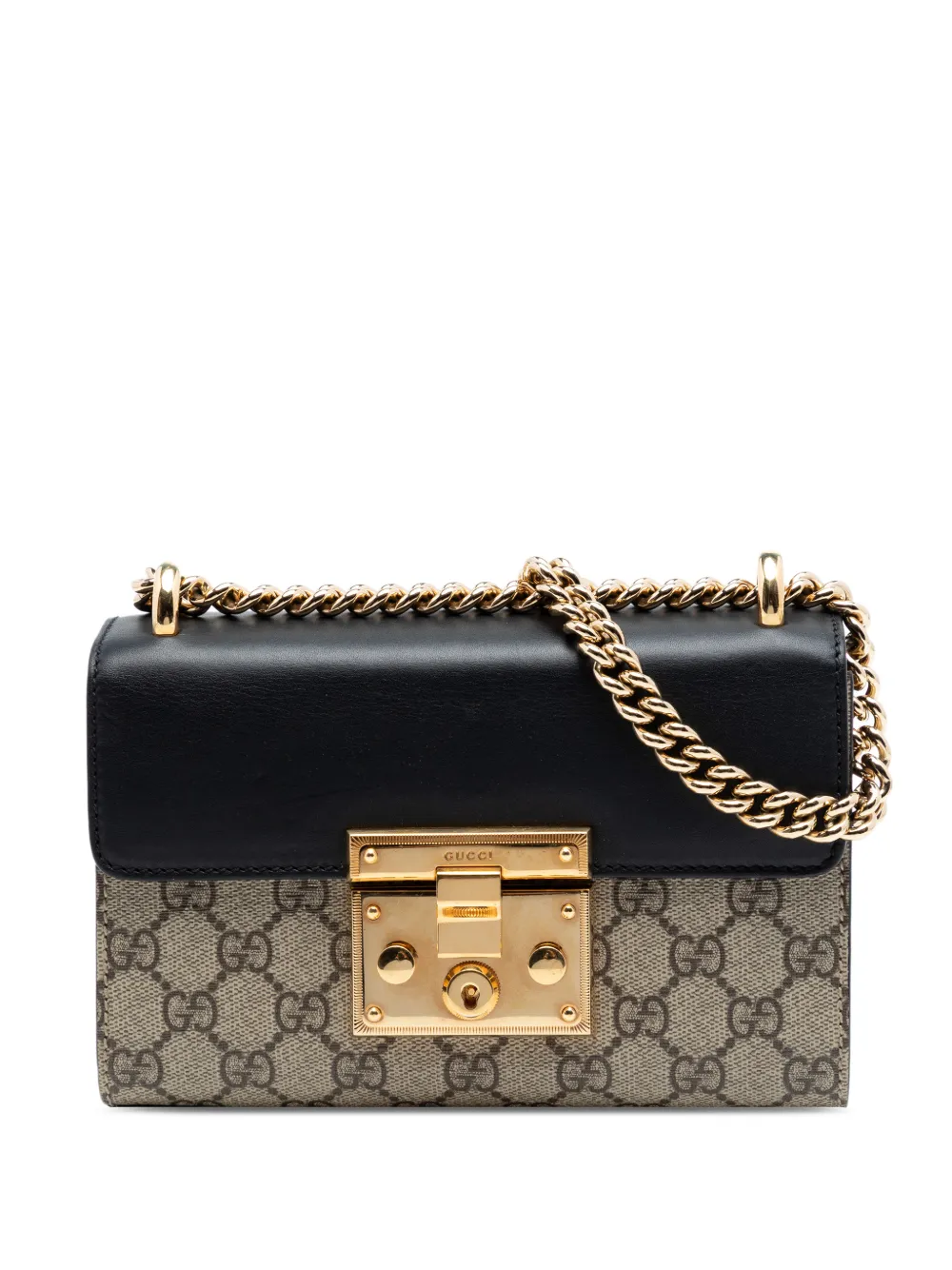 Gucci Pre-Owned 2016-2026 Small GG Supreme Padlock crossbody bag - Toni neutri