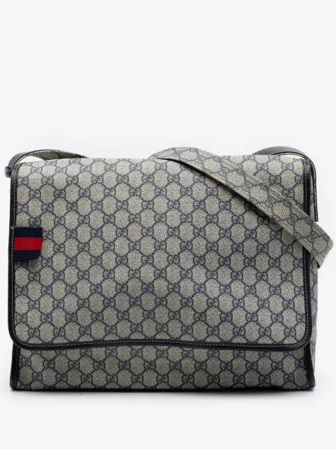 Gucci Pre-Owned bolsa crossbody tipo mensajero GG Supreme con detalle Web 2016-2026