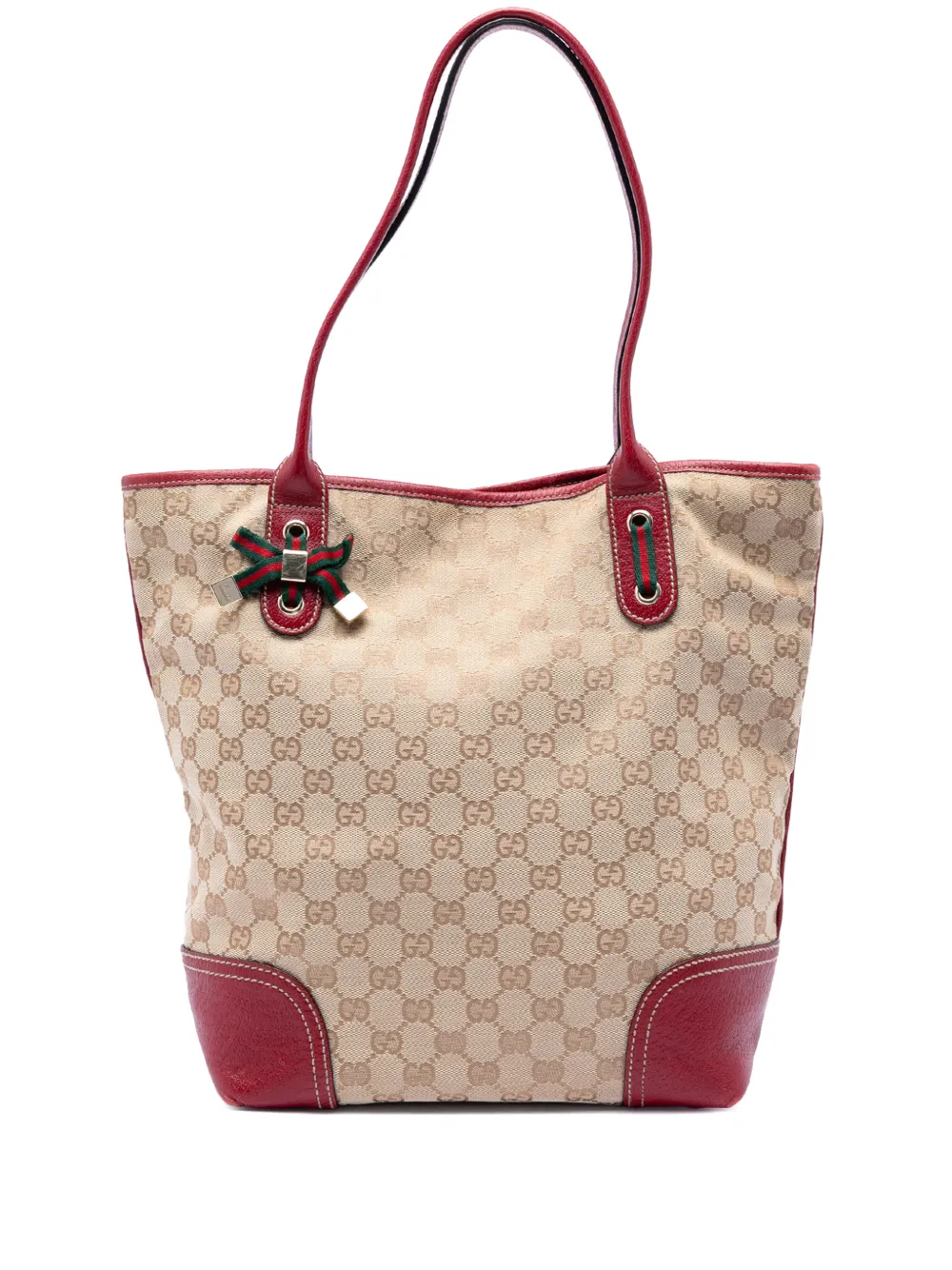 Pre-owned Gucci 2016-2026 Gg Canvas Princy Tote Bag In Neutral