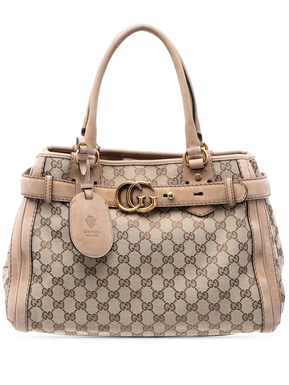 Pre-owned Gucci 2016-2026 Gg Canvas Running Tote Bag In Neutral