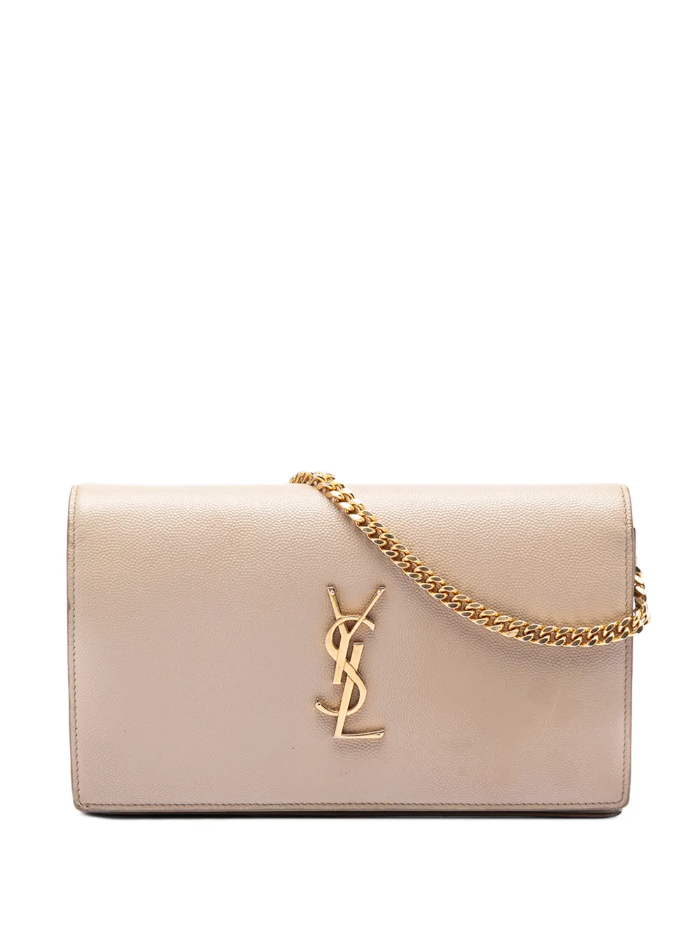 Saint Laurent Pre-Owned 2015 Grain De Poudre Monogram Kate Wallet On Chain crossbody bag - Neutrals