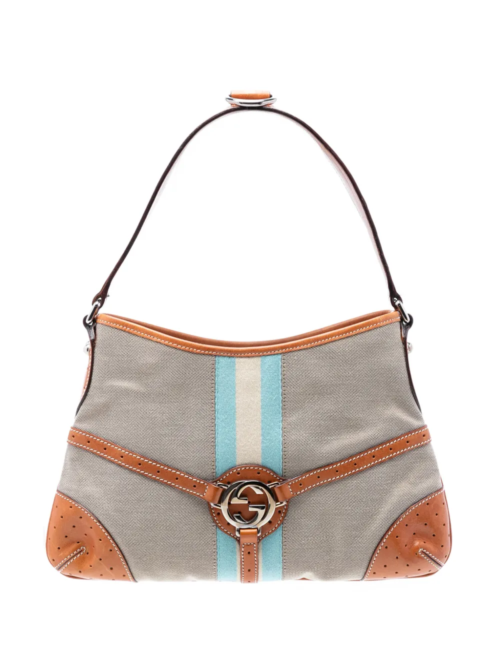 Gucci Pre-Owned 2000-2015 Canvas Web Reins shoulder bag - Neutrals