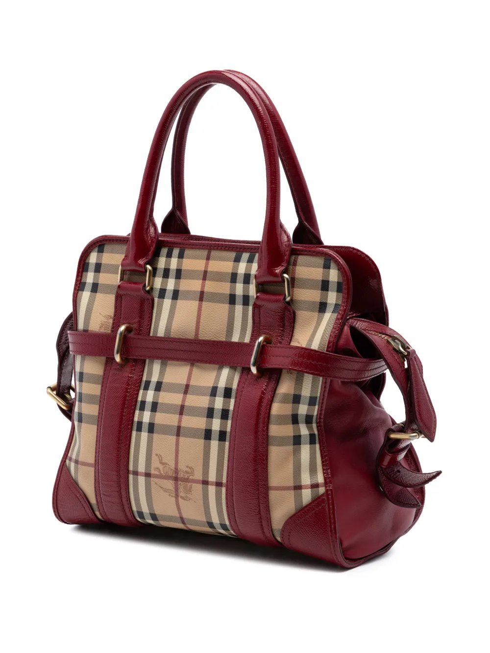  Burberry Pre-owned Borsa A Tracolla Minford Portrait In Tela Cerata Con Motivo Haymarket Check 2000-2017 - Toni Neutri 