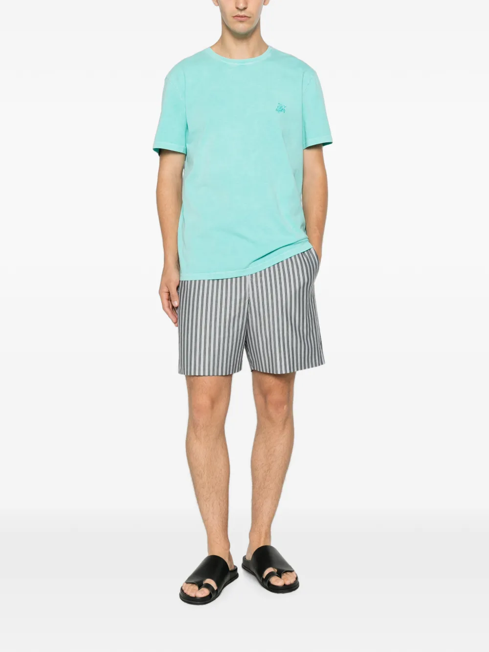 Vilebrequin T-shirt met geborduurd logo Blauw