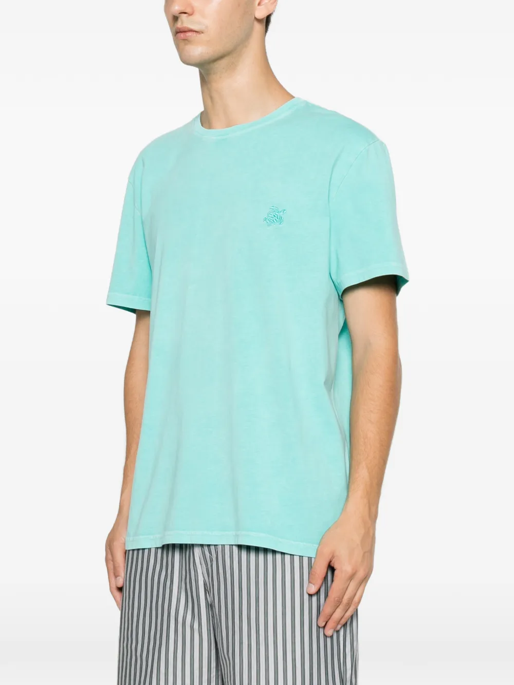 Vilebrequin T-shirt met geborduurd logo Blauw