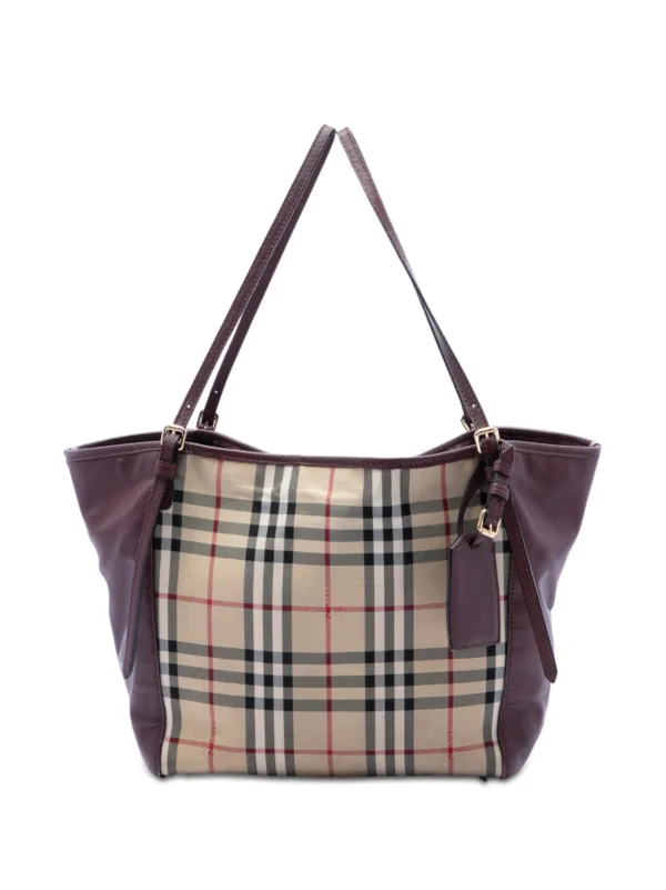 BURBERRY ヘイマーケットチェック　トートバッグPVC レザー Burberry Pre-Owned 2000-2025 スモール ヘイマーケットチェック
