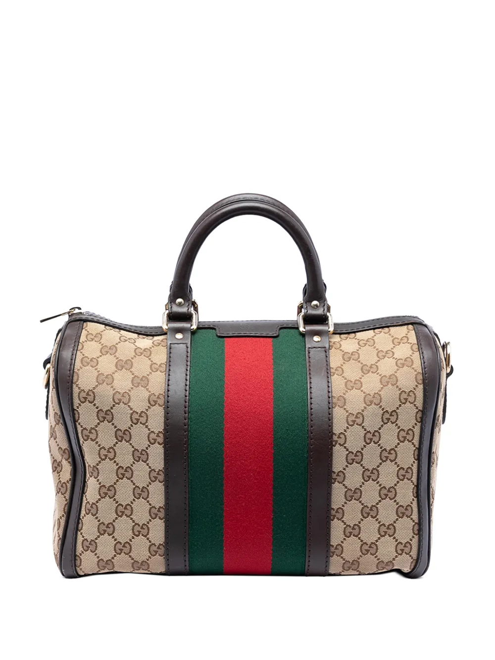 Gucci Pre-Owned 2016-2026 Medium GG Canvas Web Joy Boston Bag satchel - Toni neutri