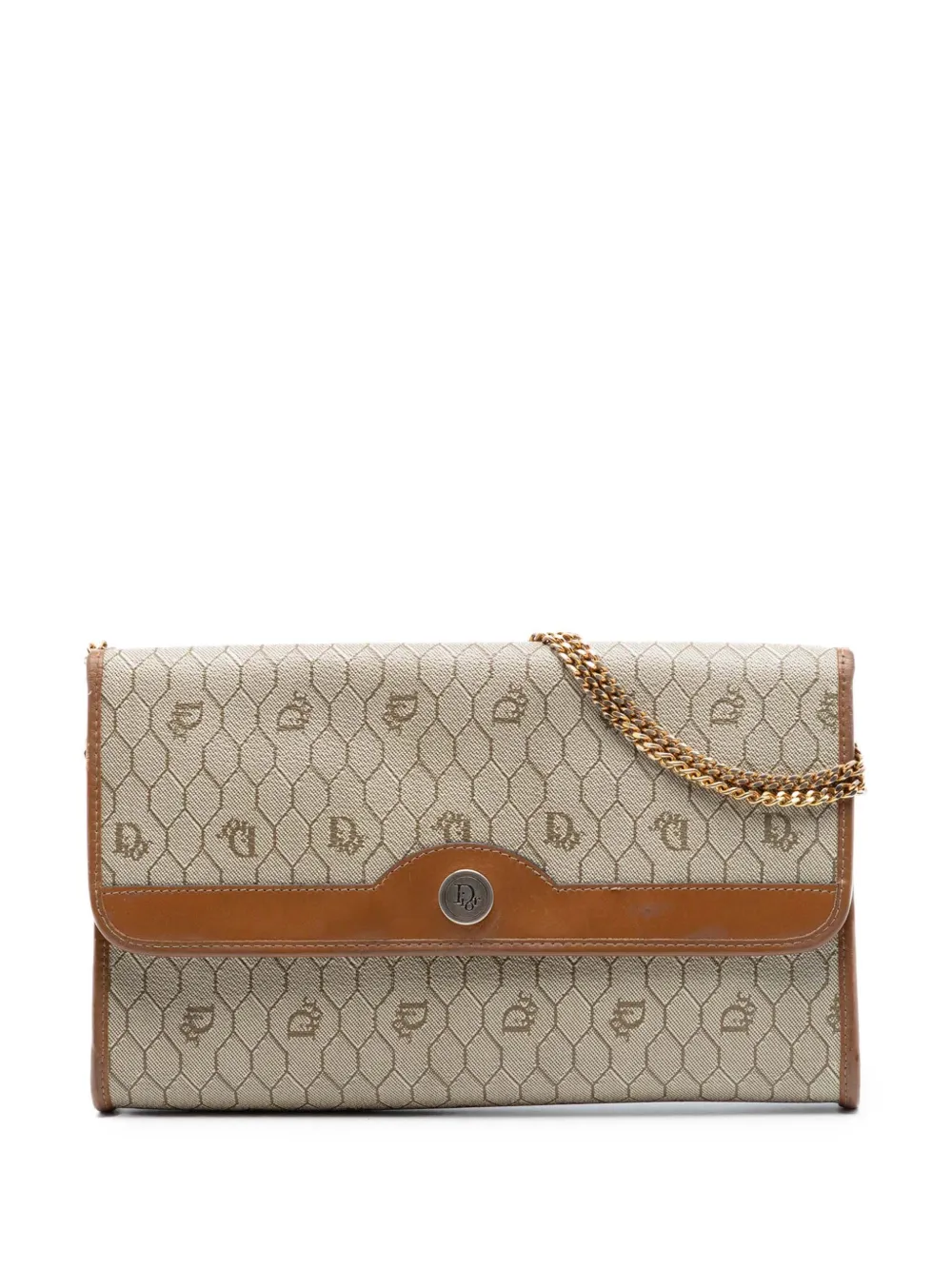Christian Dior Pre-Owned 20th Century Honeycomb Coated Canvas Chain shoulder bag - Toni neutri
