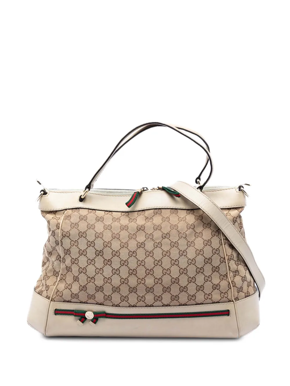 Gucci Pre-Owned 2016-2026 GG Canvas Web Mayfair satchel - Neutrals