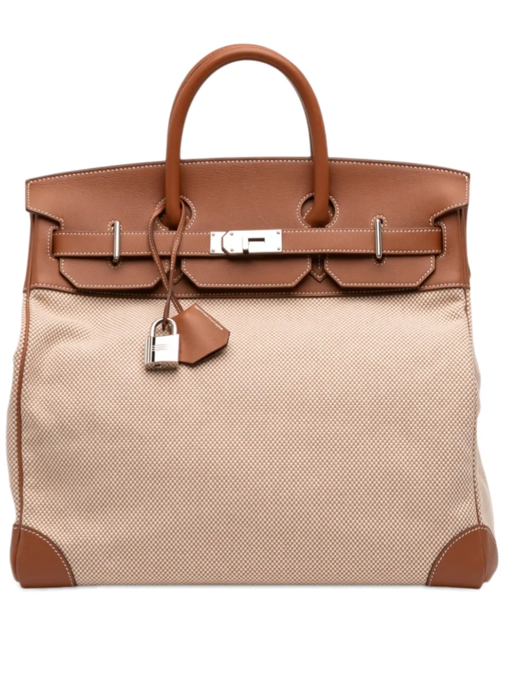 Hermès Pre-Owned 2021 Toile Criss Viking and Evercolor HAC Birkin 40 handbag - Toni neutri