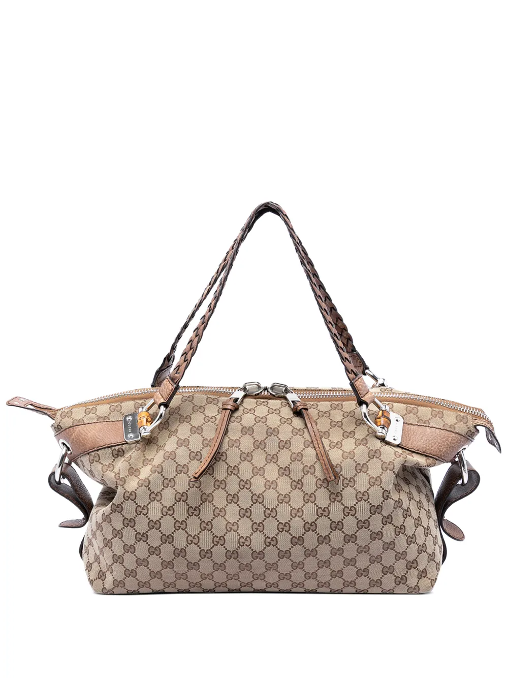 Gucci Pre-Owned 2016-2026 Medium GG Canvas Bamboo Bar tote bag - Toni neutri
