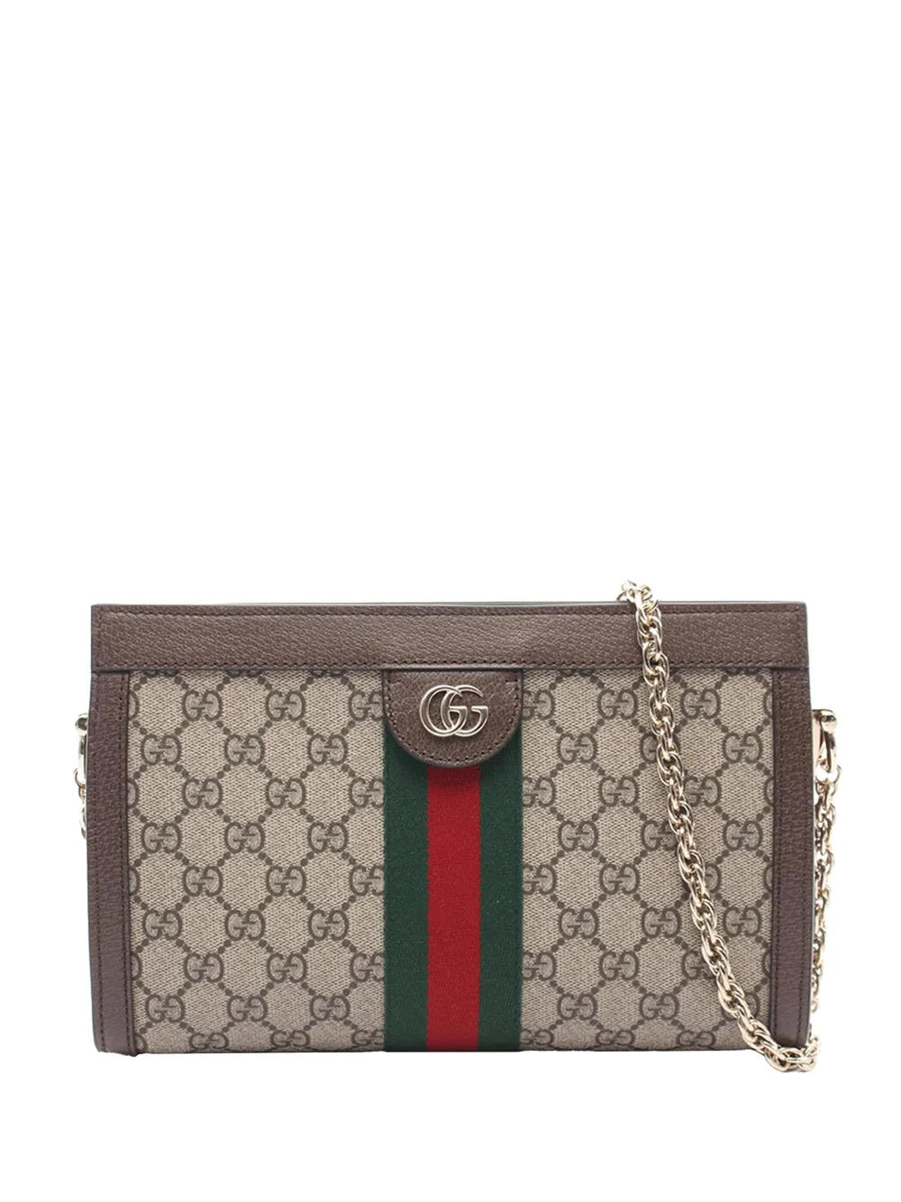 Gucci Pre-Owned 2016-2026 Medium GG Supreme Ophidia Web Chain crossbody bag - Toni neutri