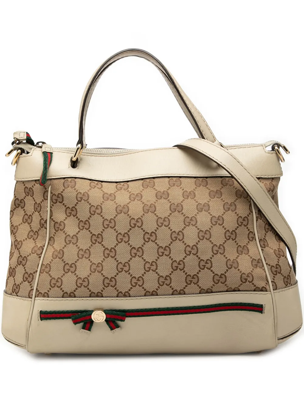 Gucci Pre-Owned 2000-2015 GG Canvas Web Mayfair satchel - Toni neutri