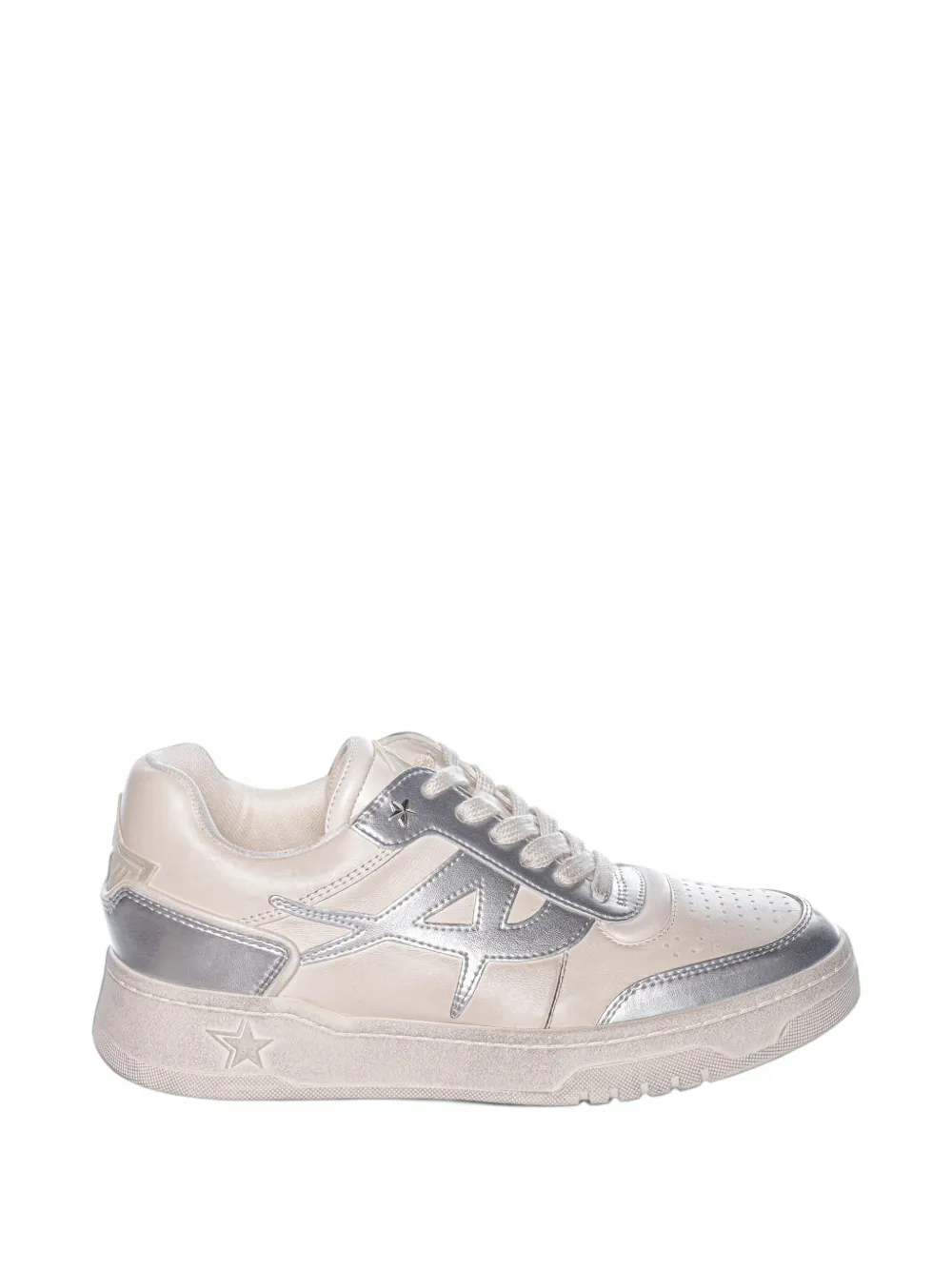 Ash Blake metallic-effect panelled sneakers - Weiß
