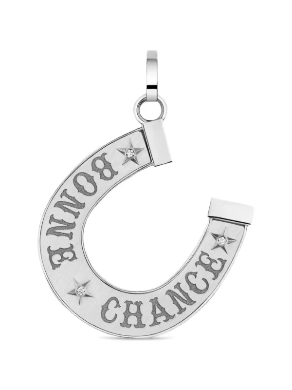 Marie Lichtenberg Bonne Chance Horseshoe Pendant in Silver