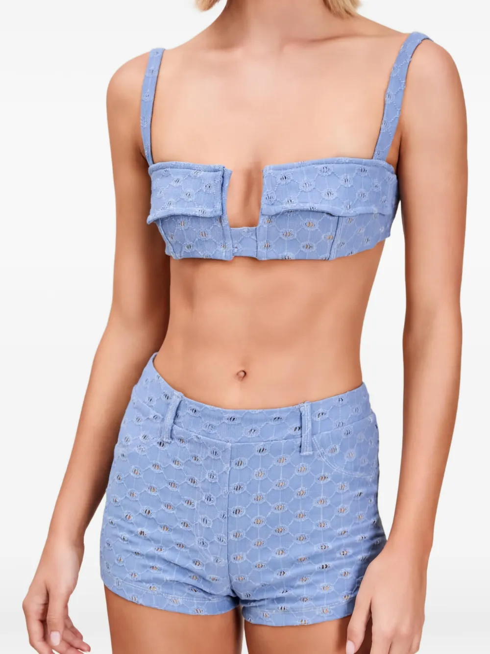 Devon Windsor Chriselle square-neck bikini top - Blu
