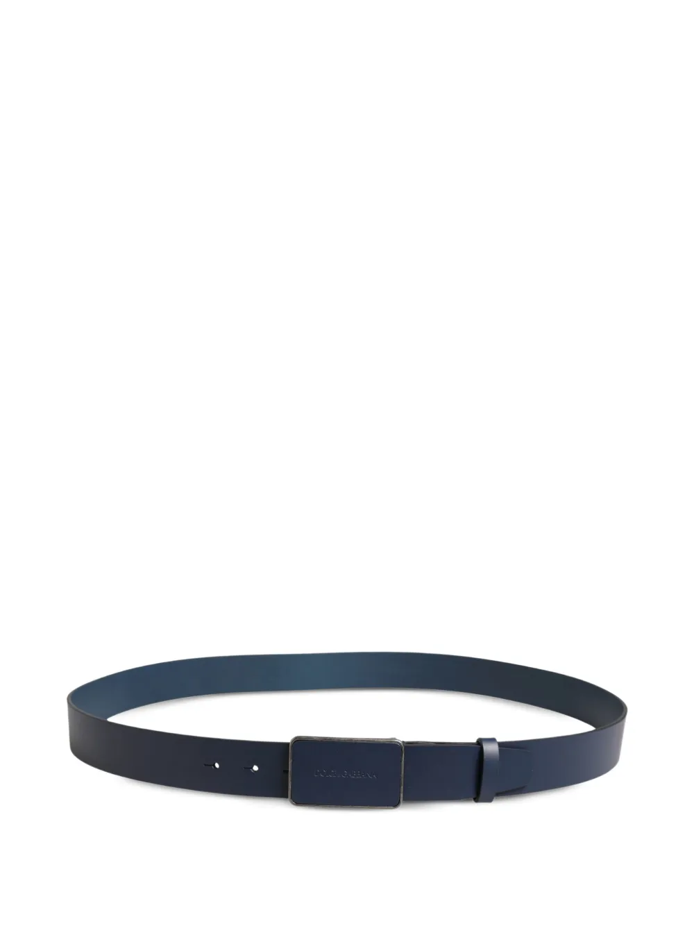 Dolce & Gabbana Leren riem met logoplakkaat Blauw
