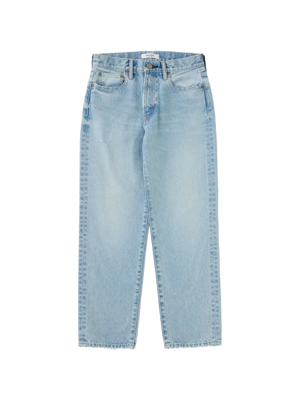 Moussy Vintage Elko distressed straight-leg jeans - Blu