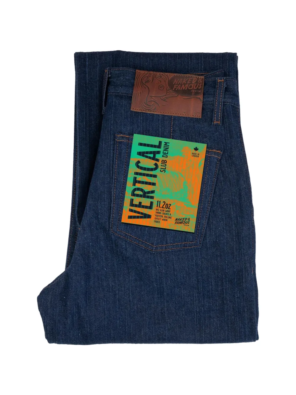 Naked and Famous pleated vertical slub jeans - Blu