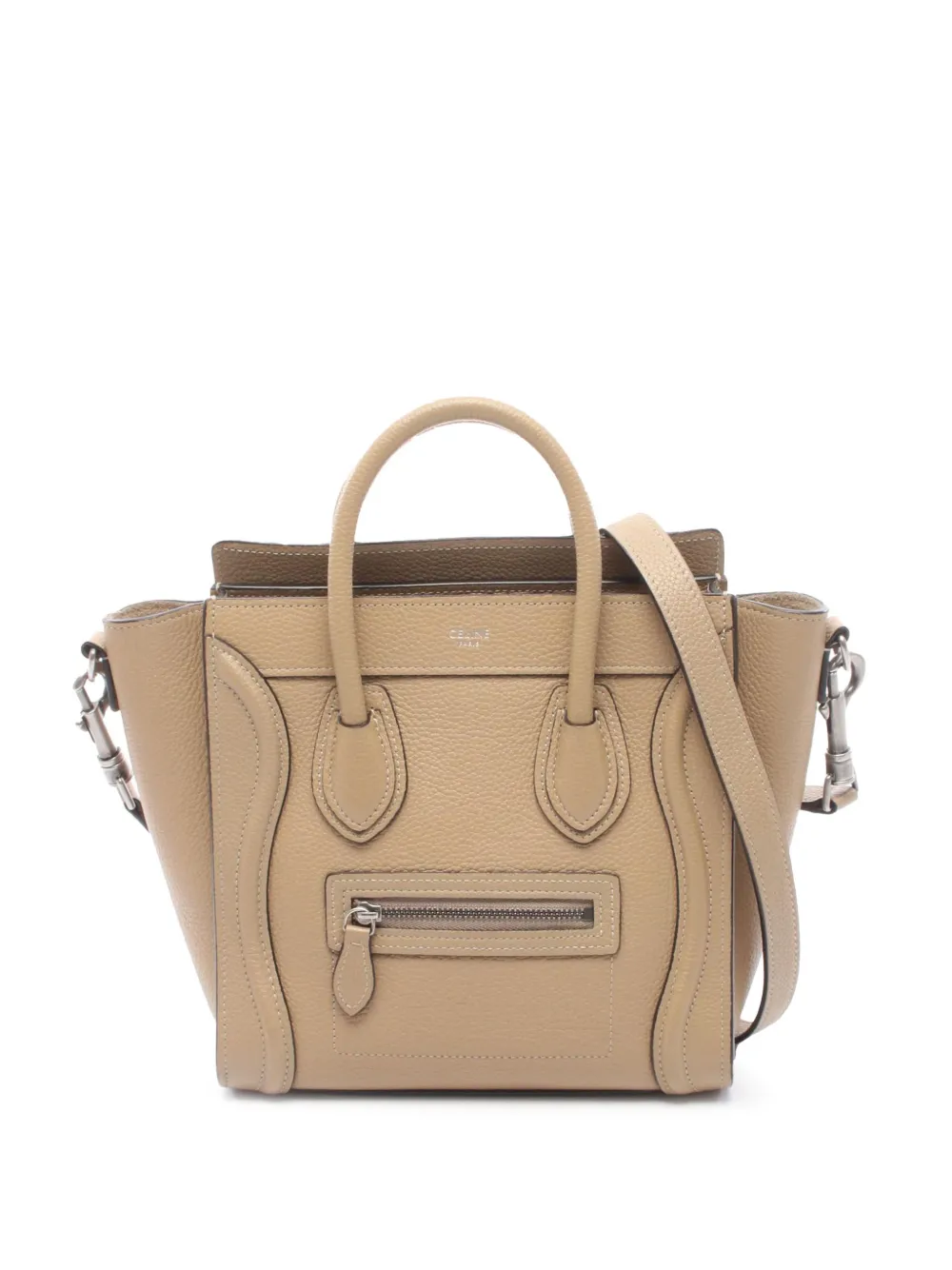 Celine Pre-Owned 2010-2026 Nano Leather Luggage Tote satchel - Neutrals