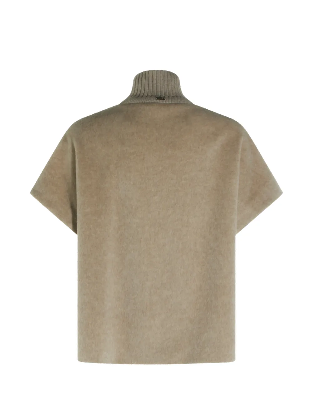 Herno Poncho met hoge hals en korte mouwen Beige