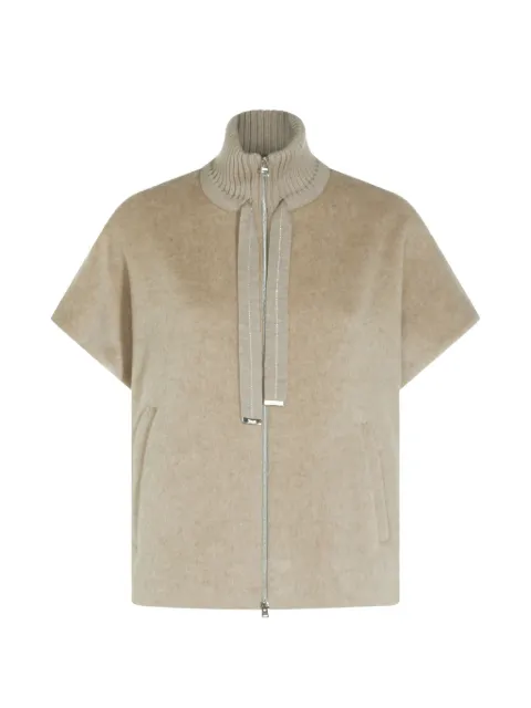 Herno high-neck short-sleeve poncho