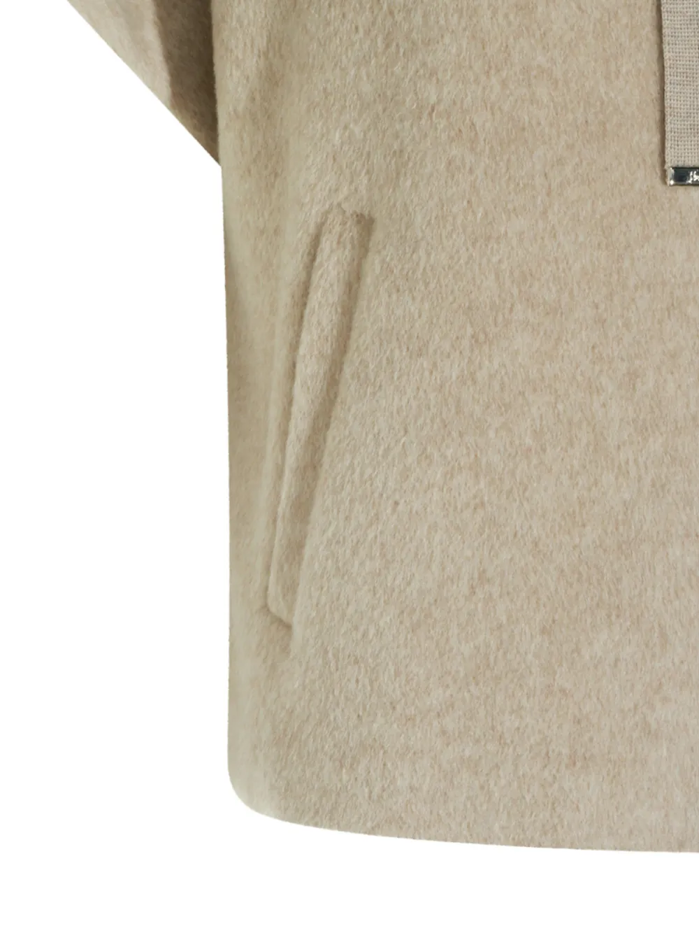 Herno Poncho met hoge hals en korte mouwen Beige