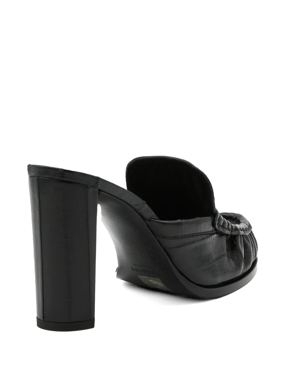 Saint Laurent Le Loafer loafers met monogram en blokhak Zwart