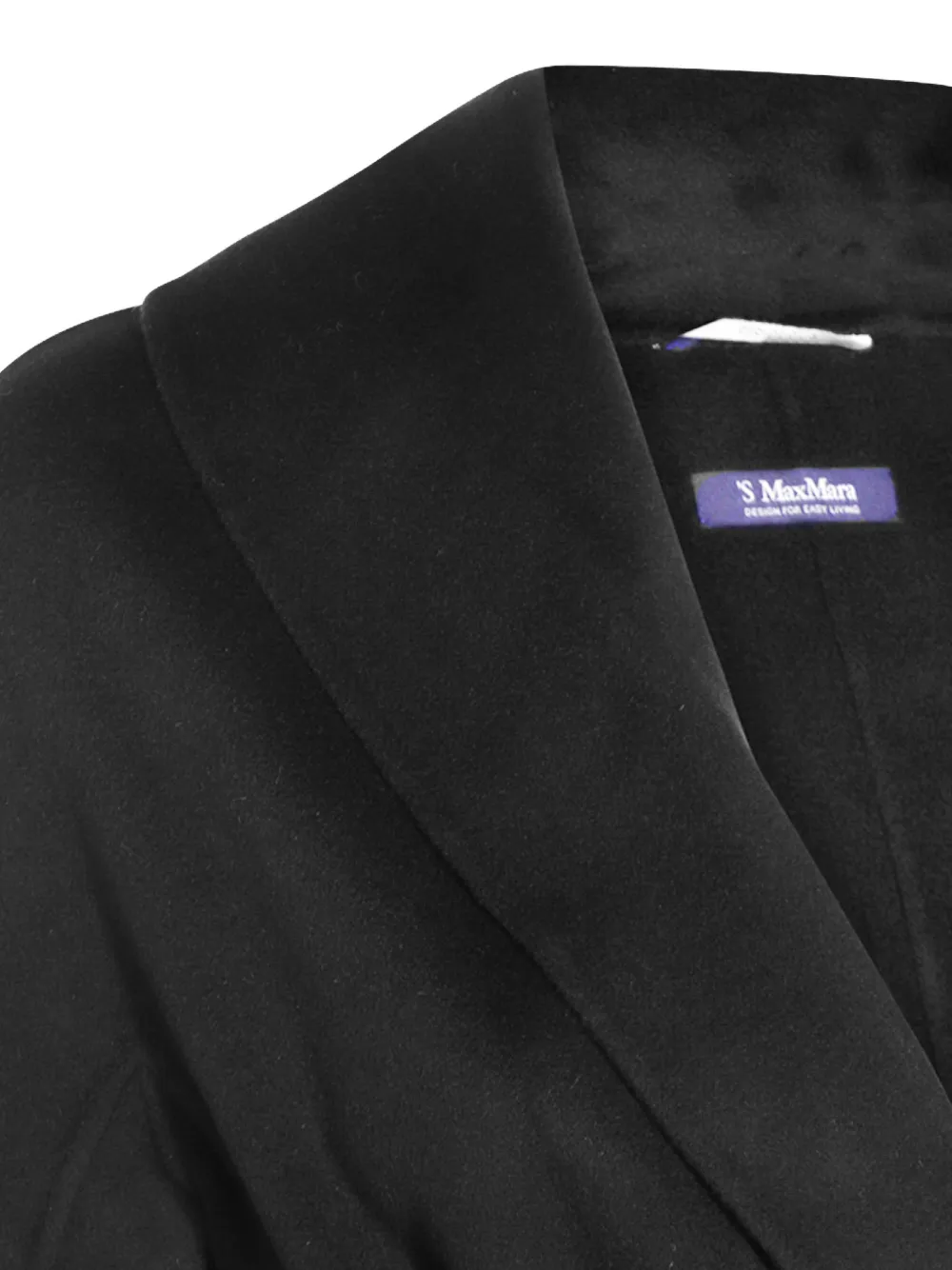 'S Max Mara Jas met sjaalrevers en ceintuur Zwart