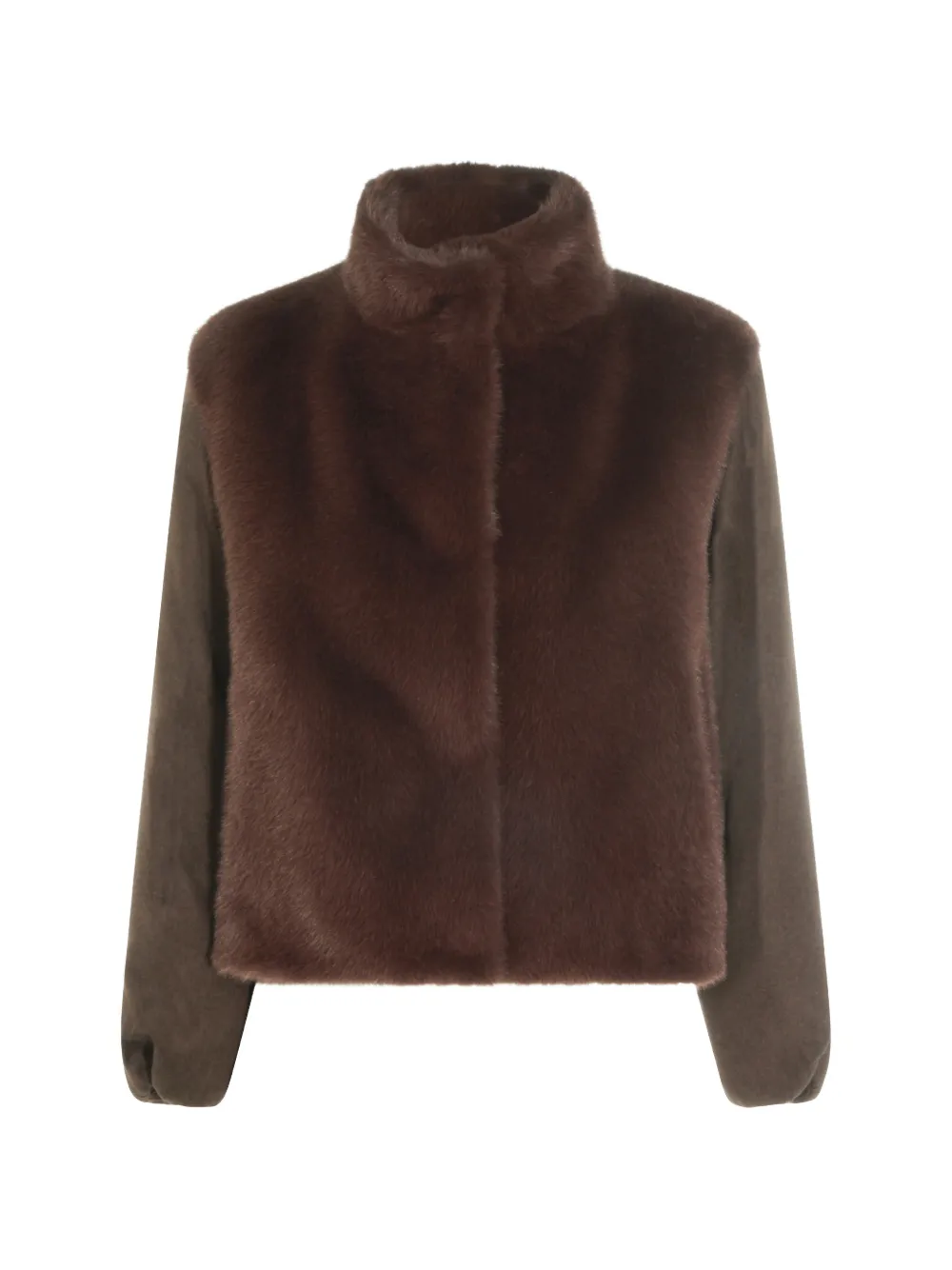 Herno faux-fur panelled jacket - Marrone
